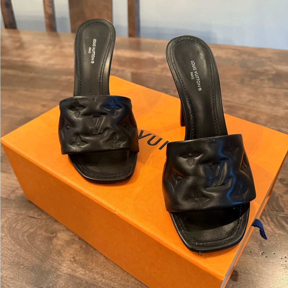 Louis Vuitton Black Heeled Sandals